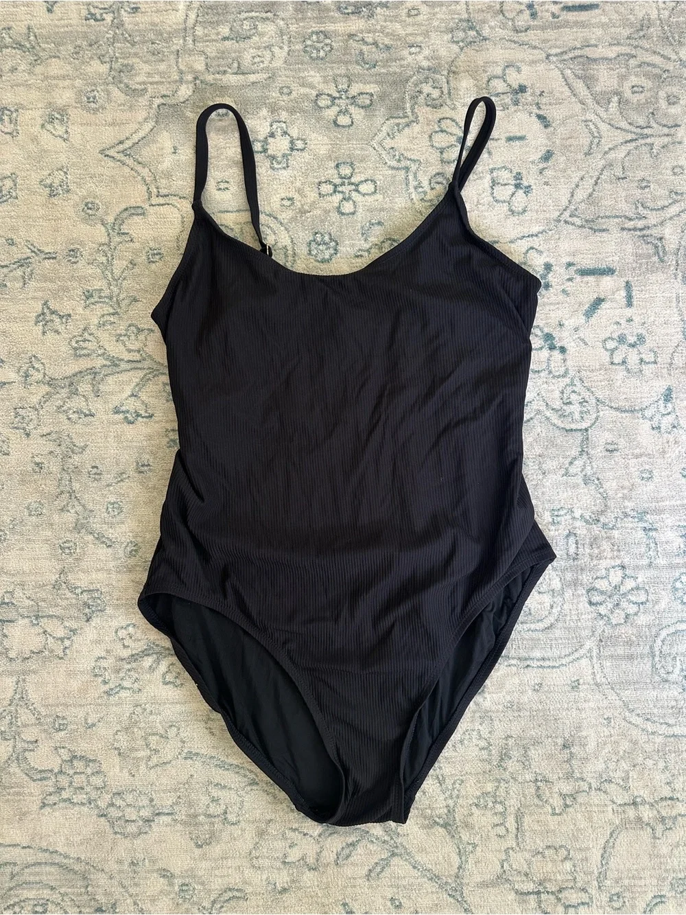 Andie Ribbed One Piece Swimsuit Black XXXL